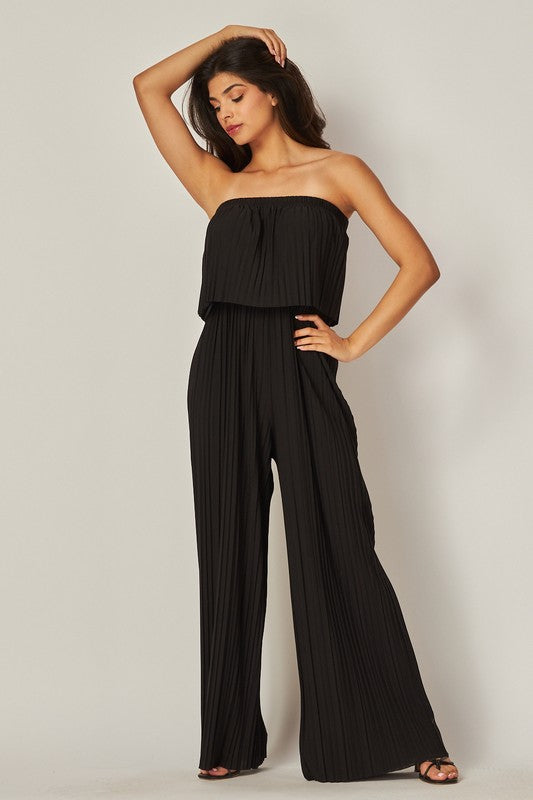 Pleated wrinkle romper