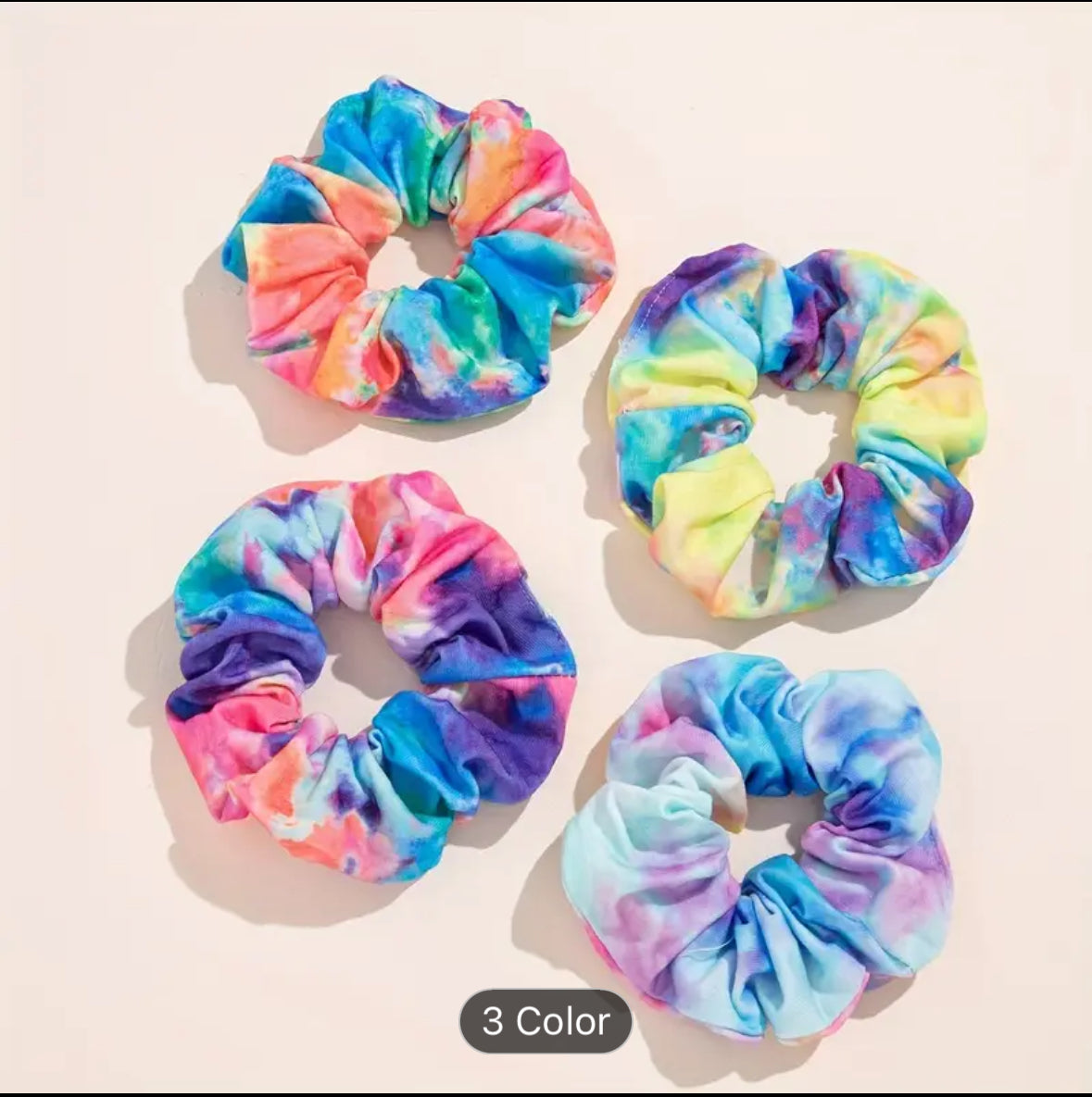 Tie dye scrunchies set of two (random)