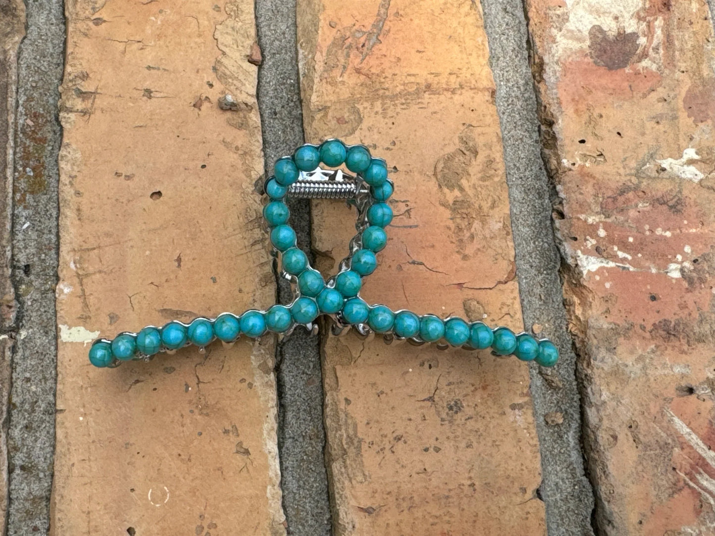 Turquoise Metal Claw Clip