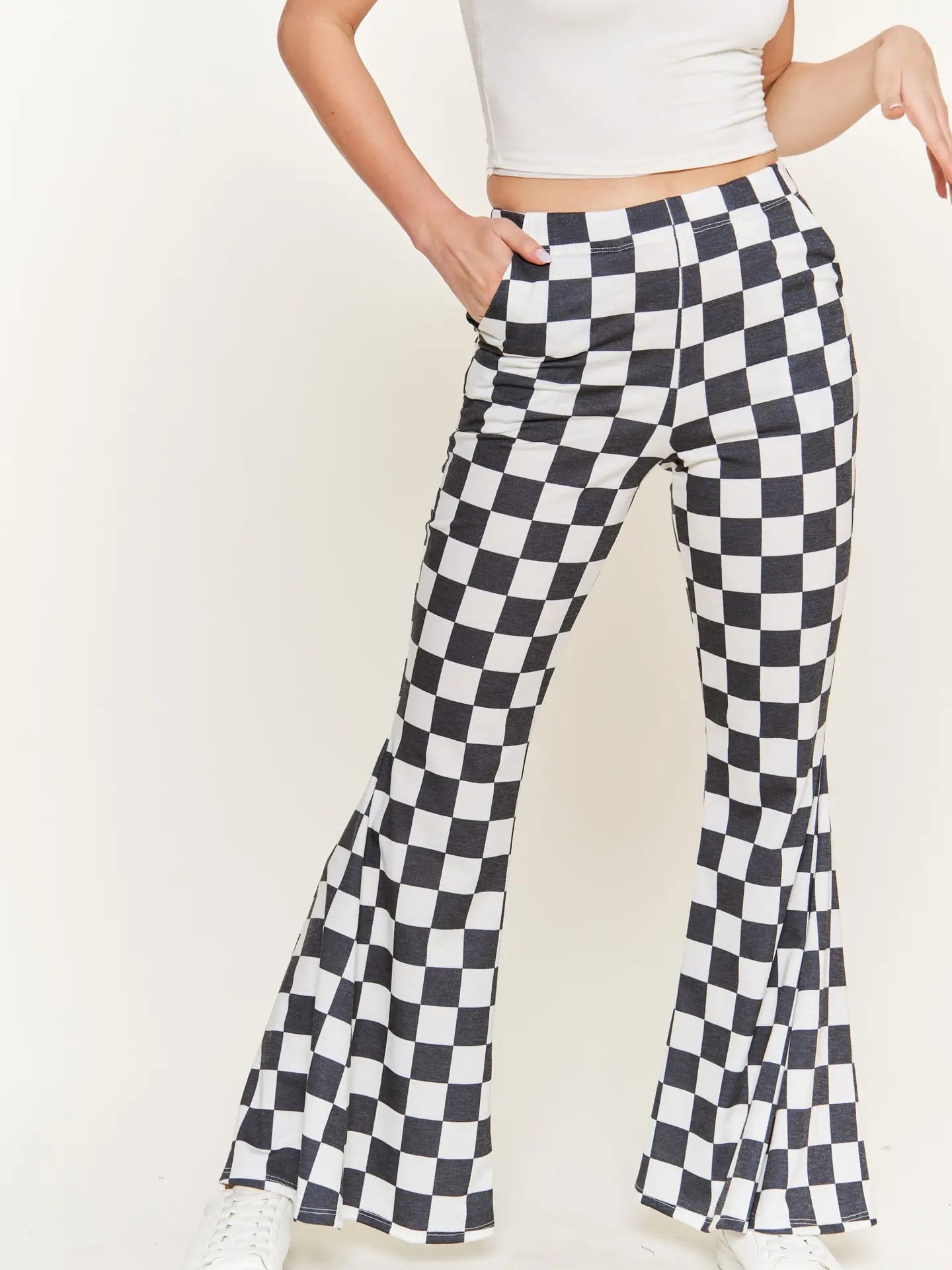 Checkered Flare Pants