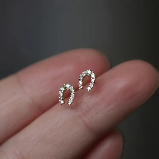 Horse Shoe Stud Earrings