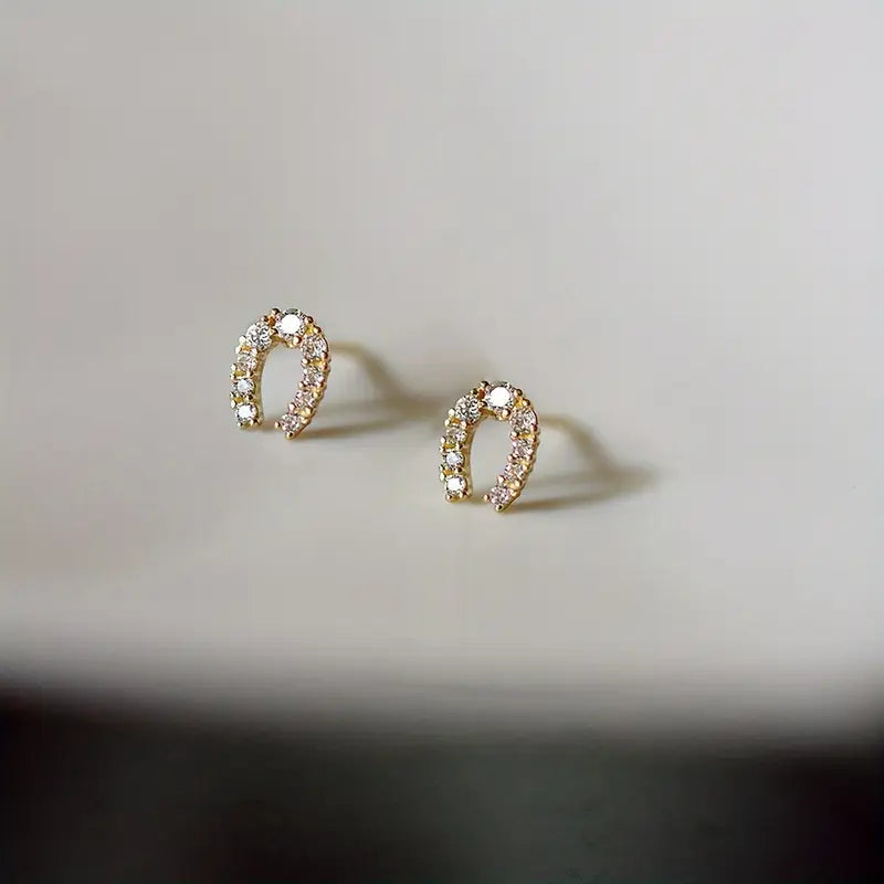 Horse Shoe Stud Earrings