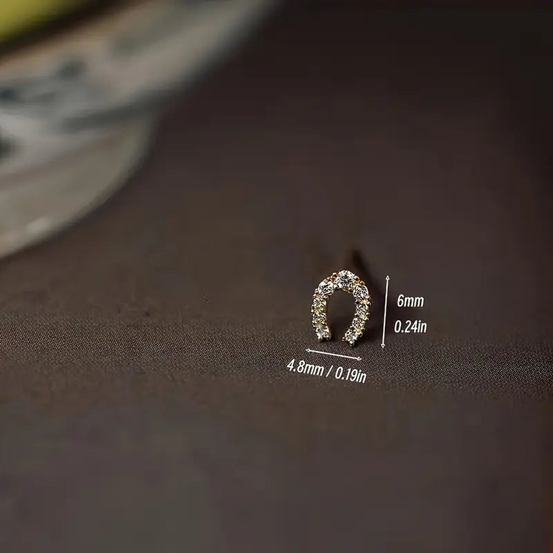Horse Shoe Stud Earrings