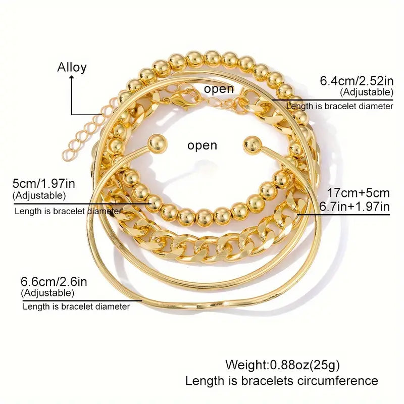 4 piece bangle bracelets