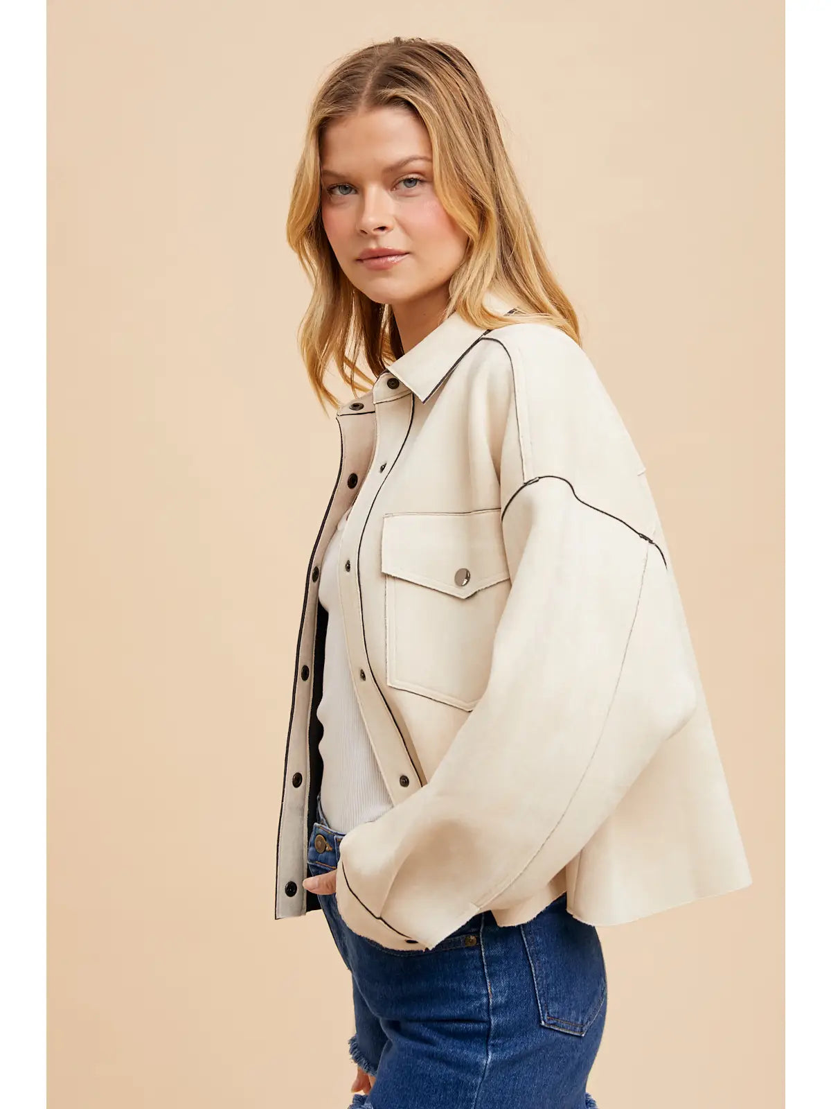 Slightly Cropped Suede Jacket
