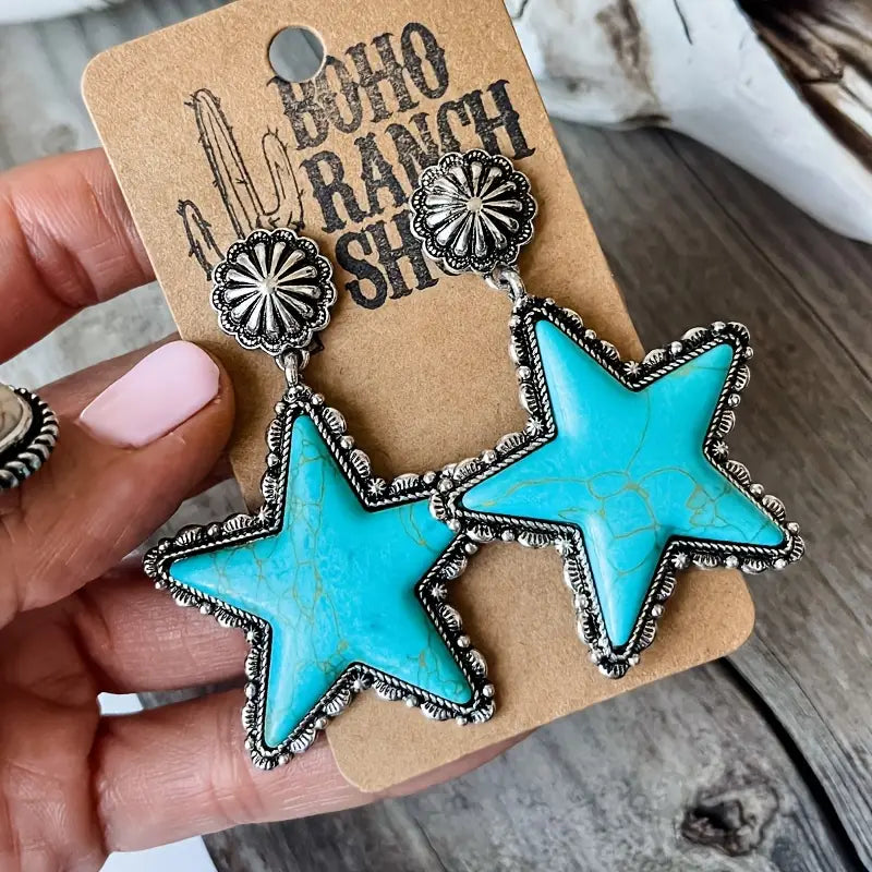Stud Star Dangle Earrings
