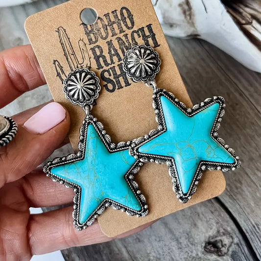 Stud Star Dangle Earrings