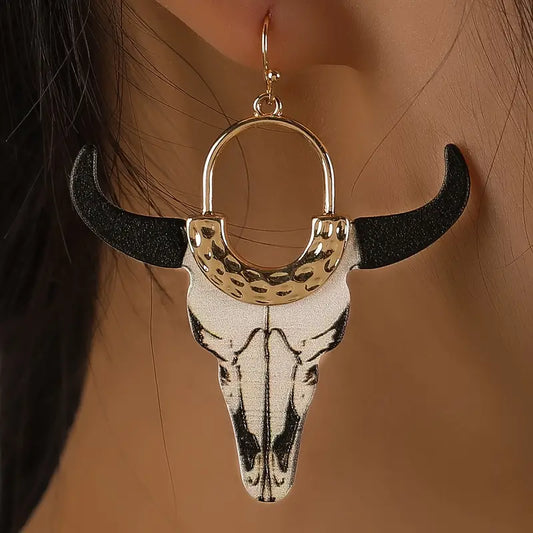 Vintage Bull Head Earrings