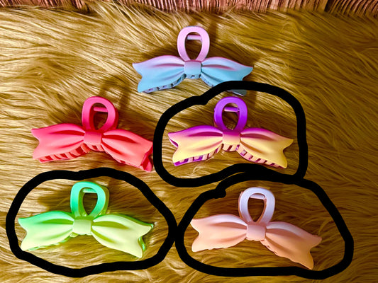 Ombre Bow Clips