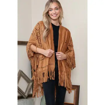 Dixie Mae - Western Suede Cowgirl Cover-Up with Tassel Trim