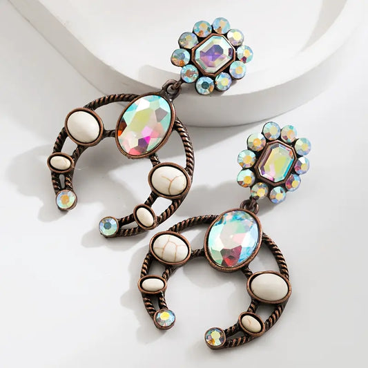 Irredescent White Turquoise Earrings
