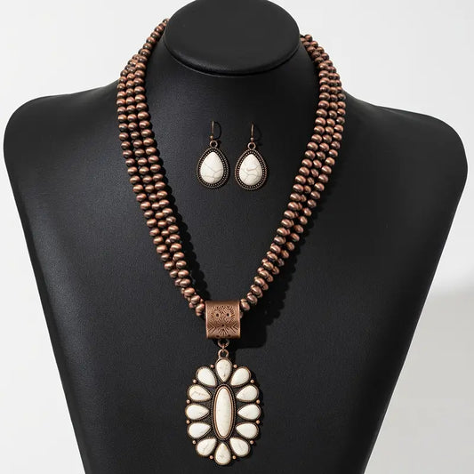 Copper & Turquoise Necklace Set