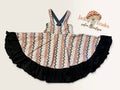 8y Indy ruffle pinafore $60
