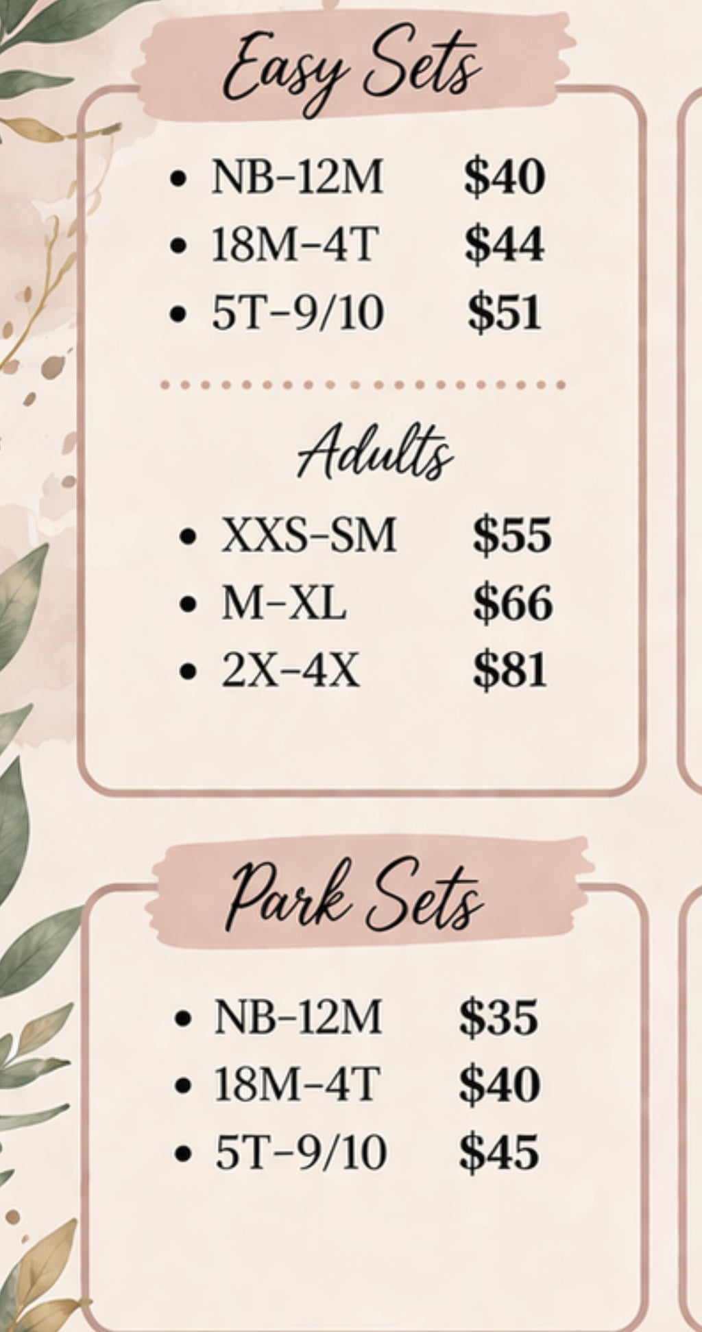 Easy sets & park set
