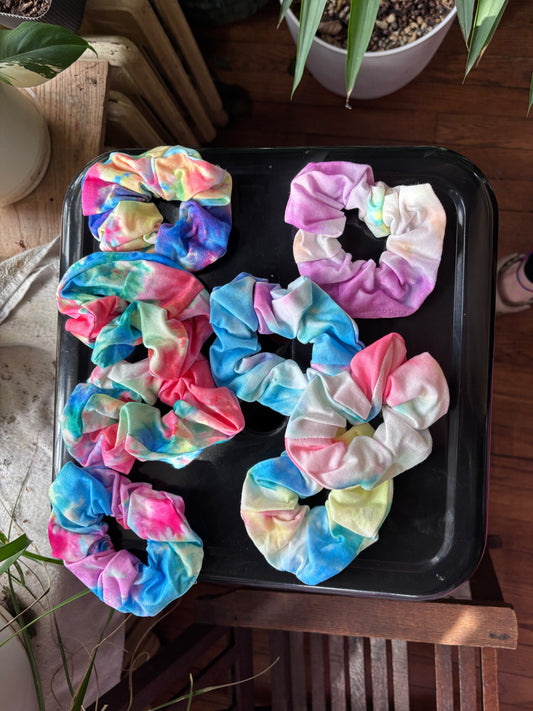 Tie dye scrunchies set of two (random)