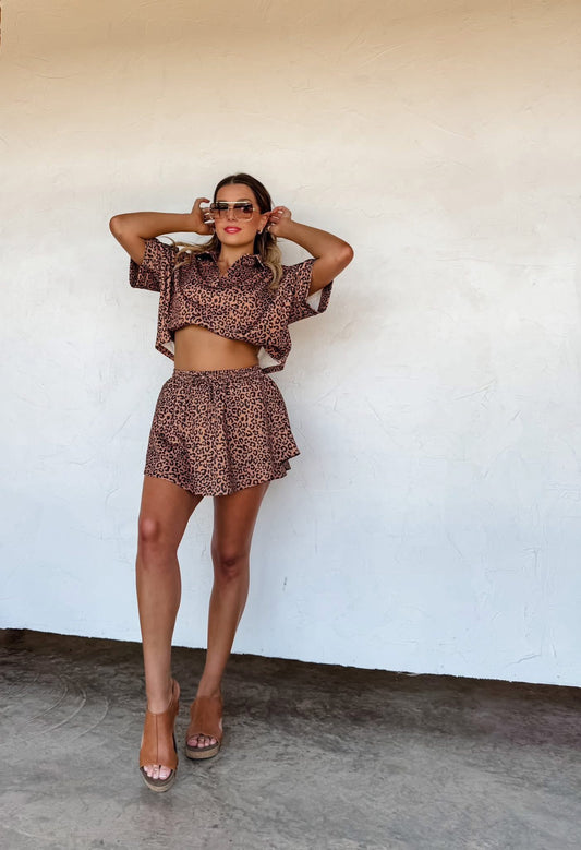 Blakeley Cheetah two piece skort set