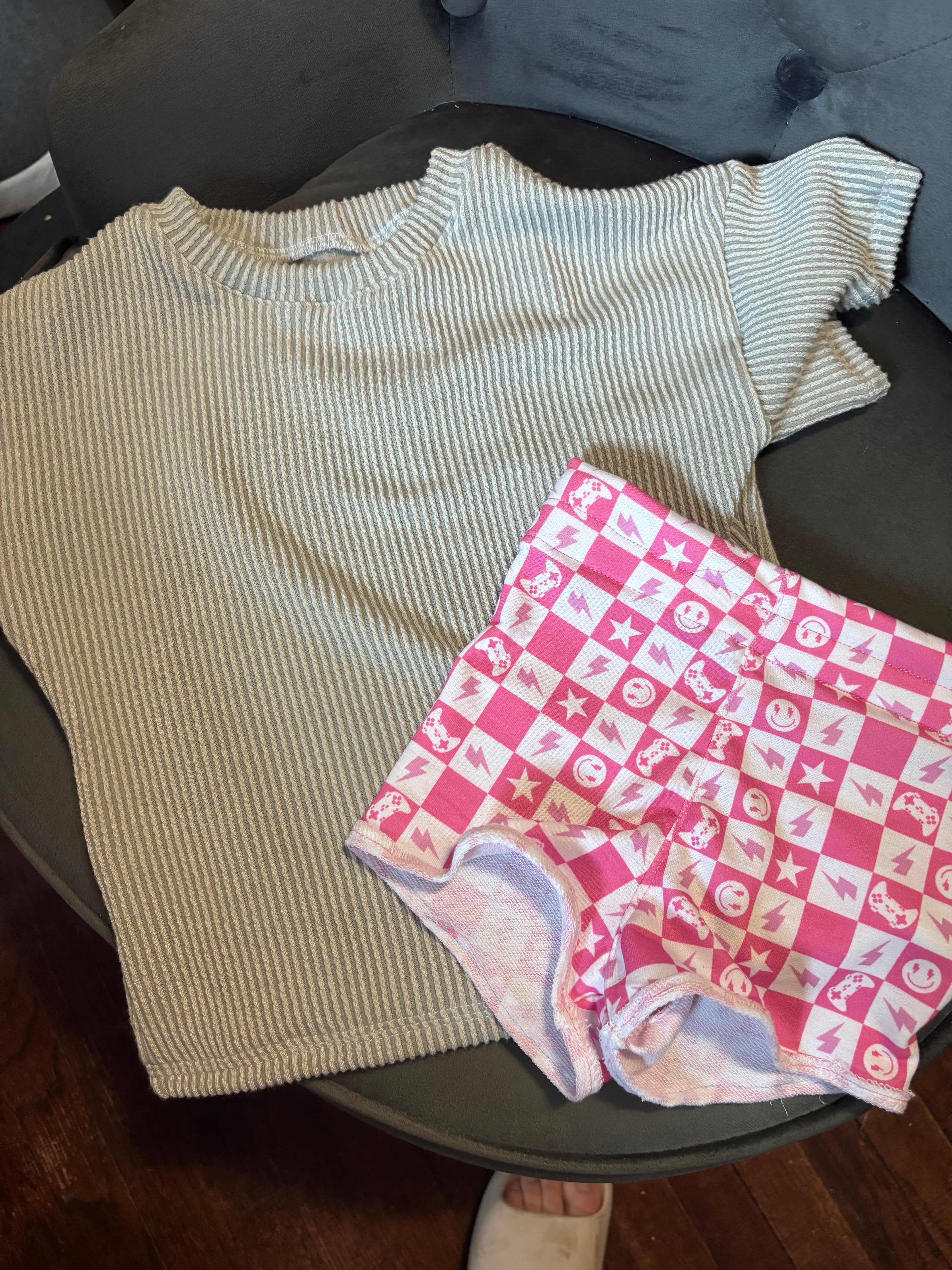 These are sprint shorts with a comfy tee 