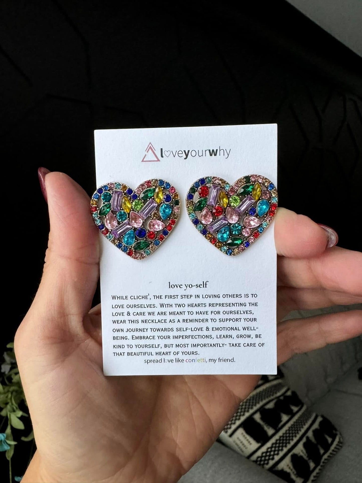 Love yourself heart earrings