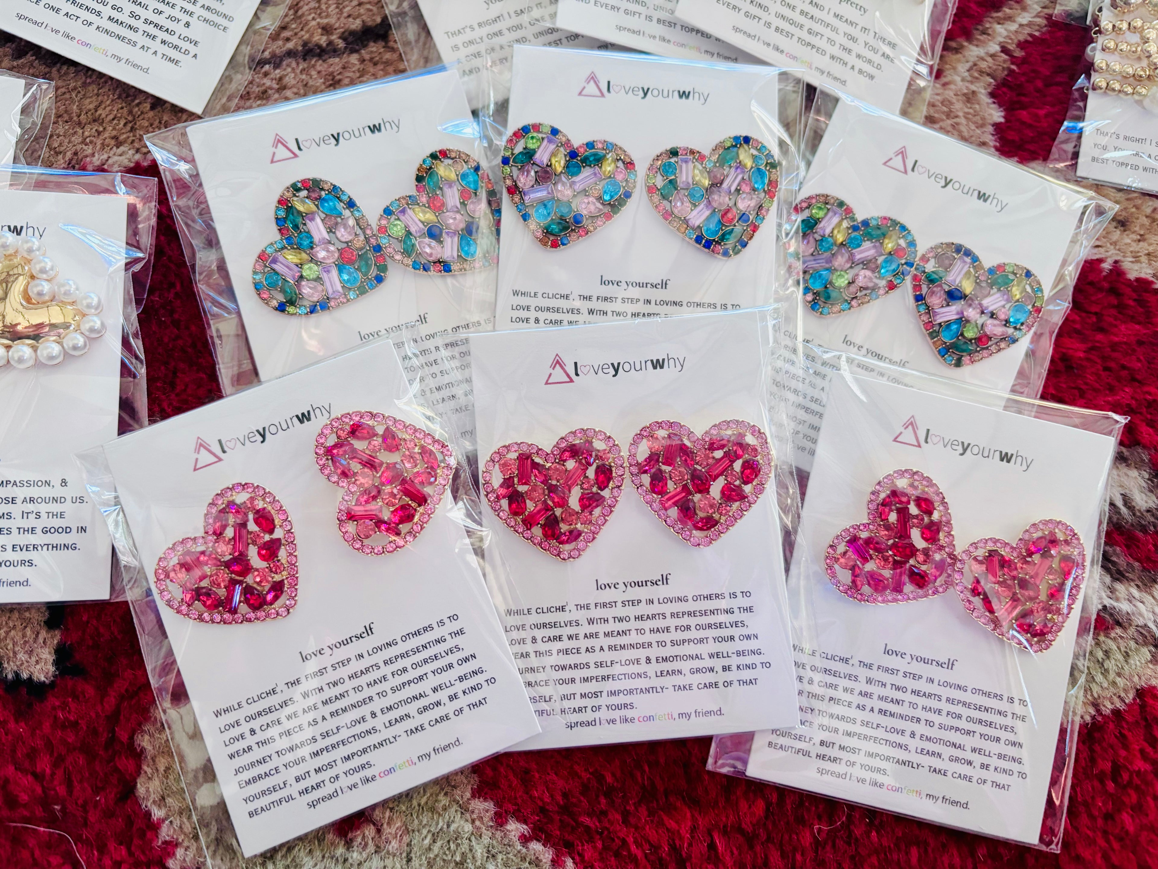 Love yourself heart earrings