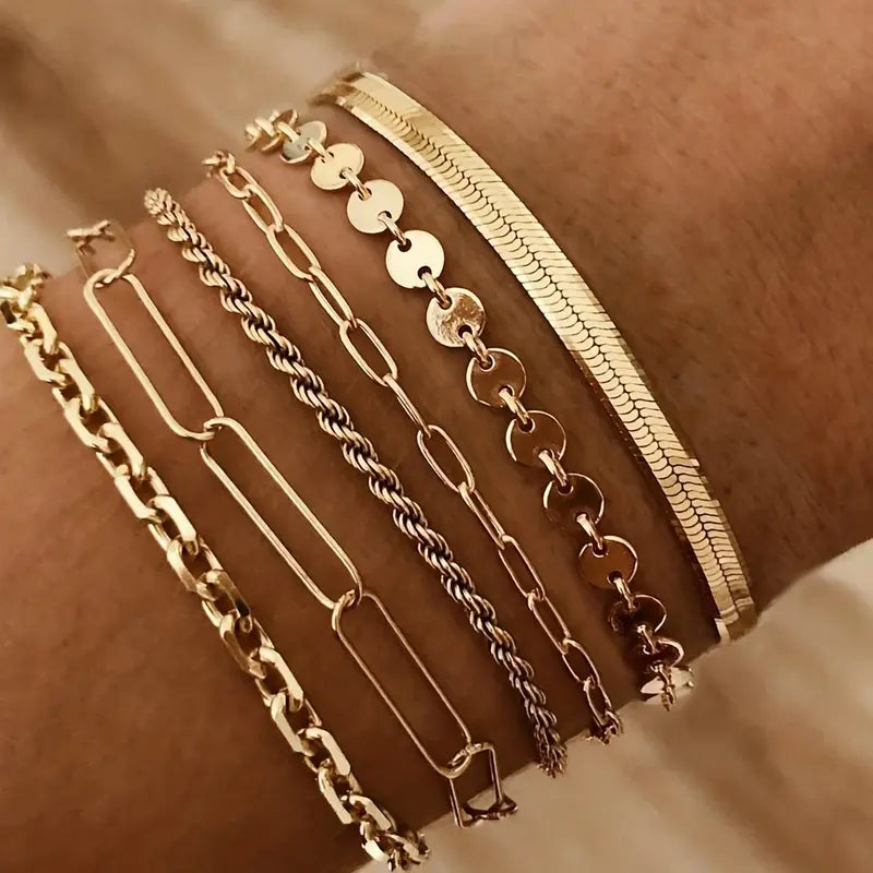 6 pieces multilayer snake Bracelet
