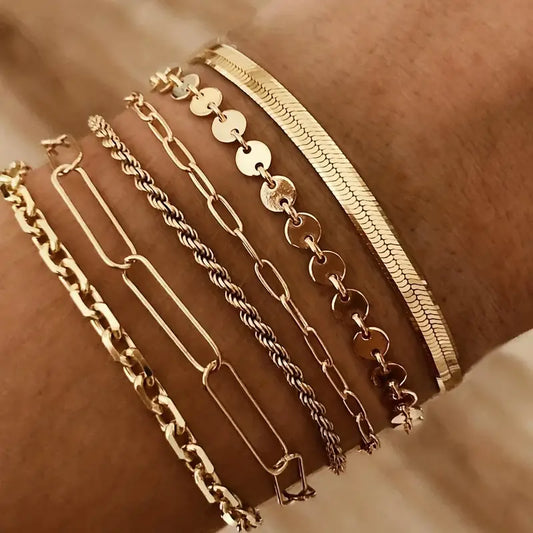 6 pieces multilayer snake Bracelet