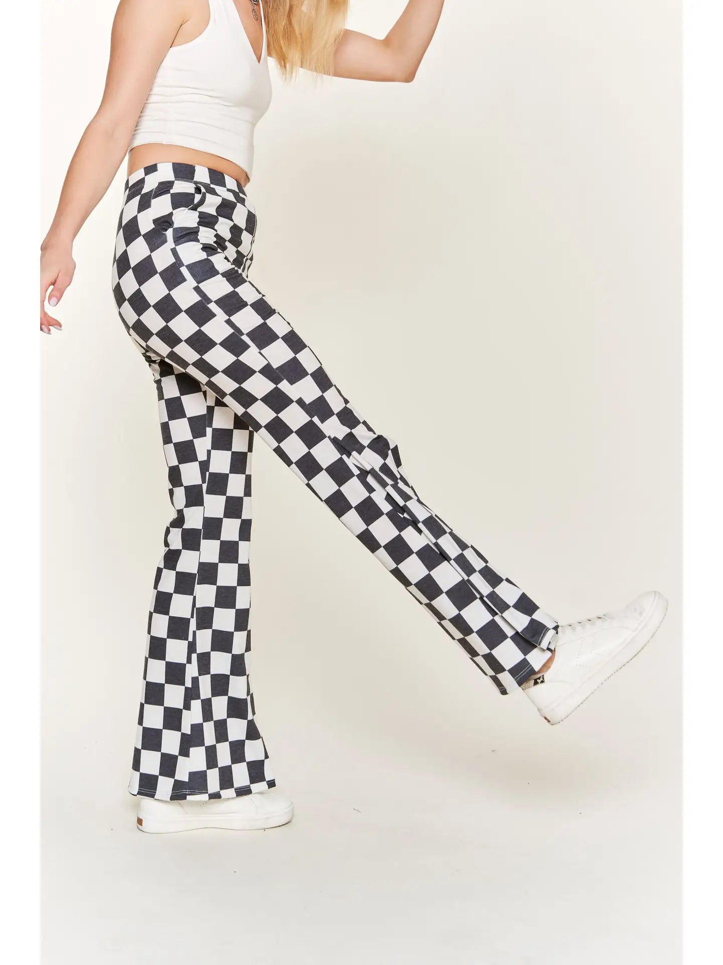 Checkered Flare Pants