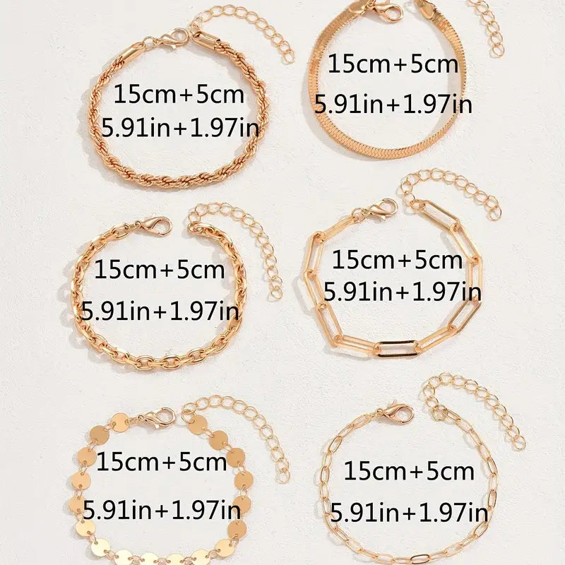 6 pieces multilayer snake Bracelet