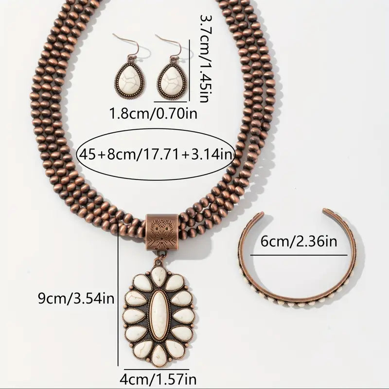Copper & Turquoise Necklace Set